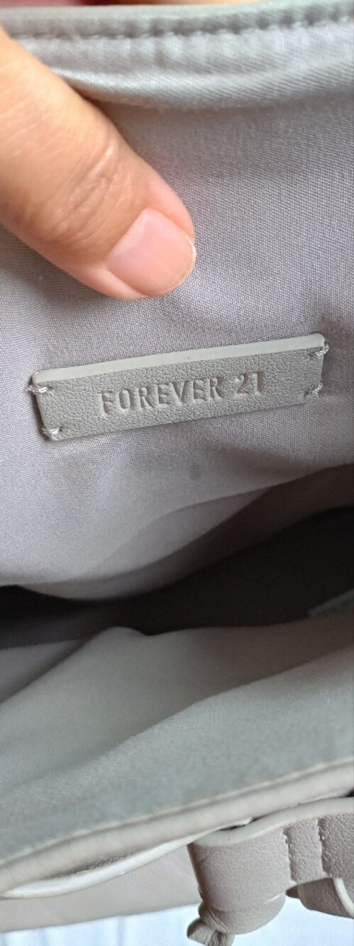 Forever 21 Light Gray Drawstring Backpack - Picture 6 of 6
